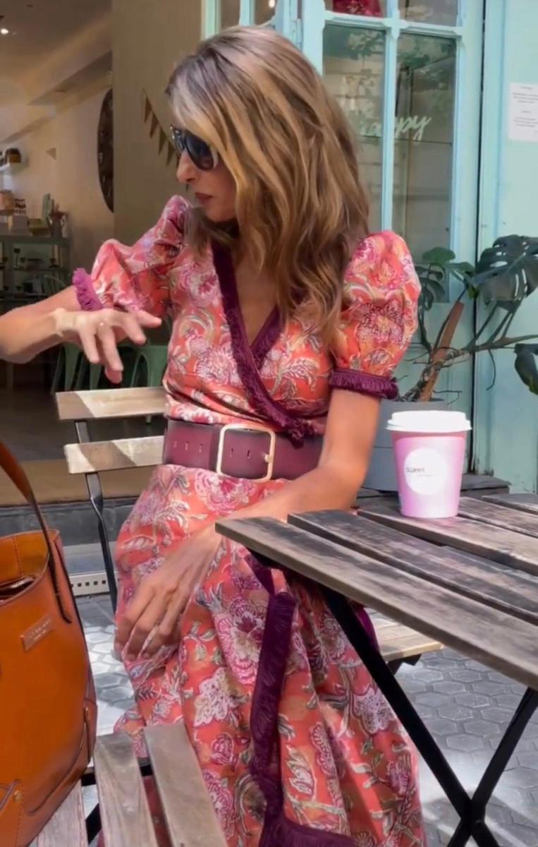 Charlotte | Elegant Pink Maxi Dress with Short Sleeves